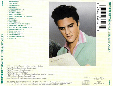 Elvis Presley Sings Leiber & Stoller - Canada 1992 - BMG 3026-2-R - Elvis Presley CD