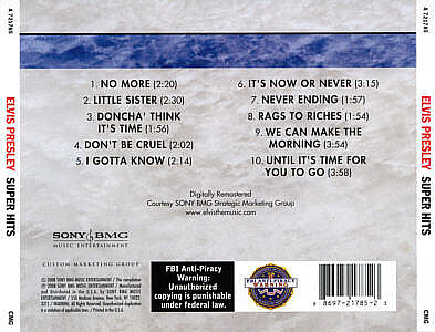 Superhits - USA 2008 - Sony-BMG A721785 (Walmart) - Elvis Presley CD