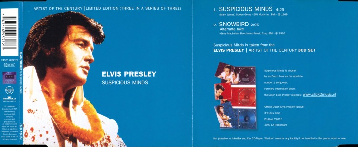 Suspicious Minds - 2 tks shaped CD - BMG 74321 693372 - NL 1999