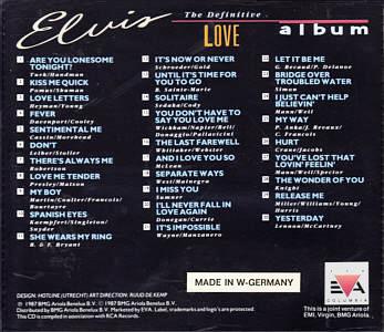 The Definitive Love Album - Netherlands 1987 - EVA Columbia PD 90063
