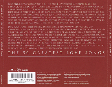 The 50 Greatest Love Songs - USA BMG Direct 2005 - Sony-BMG 07863 68026 2 / D241436 - Elvis Presley CD