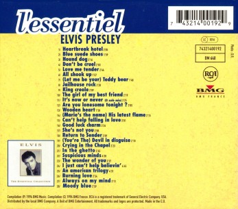 Bellyband cardboard box - The Essential Collection - L'essential Elvis Presley - France 1996 - BMG 74321400192