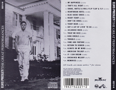 The Great Performances - Canada 1994 - BMG 2227-2-R - Elvis Presley CD