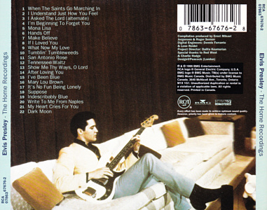 The Home Recordings - Canada 1999 - BMG 07863 67676 2 - Elvis Presley CD