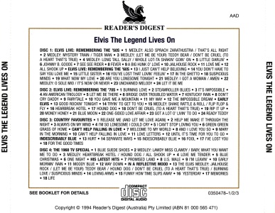 Elvis The Legend Lives On - Australia 1994 - Reader’s Digest 300478300-1/2/3/4