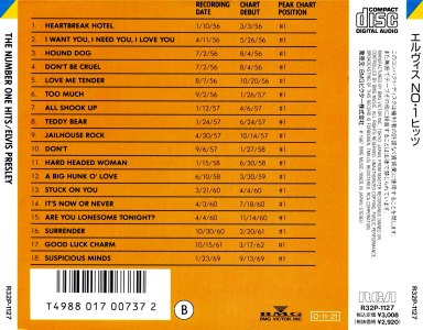 The Number One Hits - Japan 1990 - BMG R32P-1127 - ElvisPresley CD