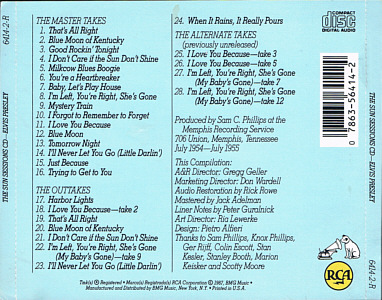 The Sun Sessions CD - USA 1994 - BMG 6414-2-R - Elvis Presley CD