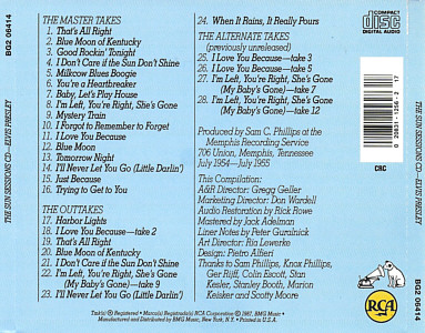 The Sun Sessions CD - USA 1989 - CRC Columbia House Music Club - BG2 06414 - Elvis Presley CD