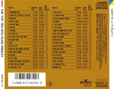 The Top Ten Hits - 2CDs - R30P-1011-12 - Japan 1989