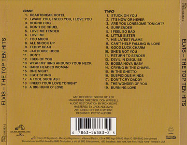 The Top Ten Hits - USA 1996 - 07863 56383-2 - BMG - Elvis Presley CD