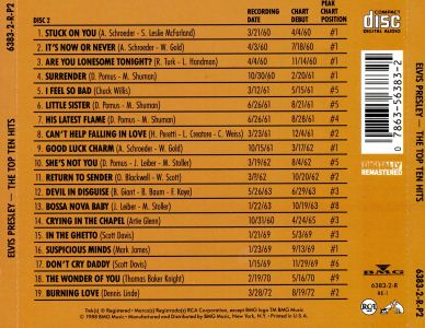 CD 2 - The Top Ten Hits - 2CDs - BMG 6383-2-R - USA 1993