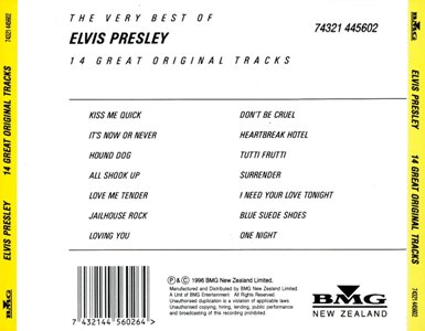 The Very Best of Elvis Presley - 14 Great Original Tracks - New Zealand 1996 - BMG 74321 44560 2