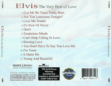 The Very Best Of Love - USA 2007 - BMG A 719931 - Elvis Presley CD