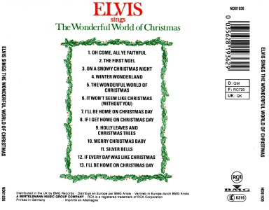 Elvis Sings The Wonderful World Of Christmas - Germany 1993 - BMG ND 81936