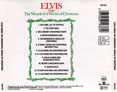 Elvis Sings The Wonderful World Of Christmas - Germany 1996 - BMG ND 81936 - Elvis Presley CD