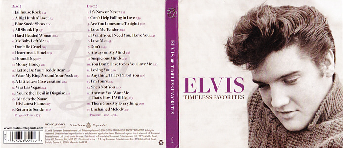 Timeless Favorites - USA 2008 - Sony Music 43314 (Sommerset) - Elvis Presley CD