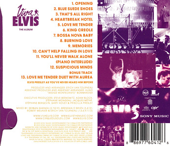 Viva Elvis - The Album (1 CD version- slide case) - Portugal 2010 - Sony Music 88697819702