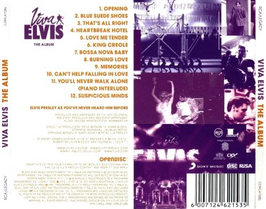 Viva Elvis - The Album (1 CD version) - South Africa 2010 - Sony CDRCA7285