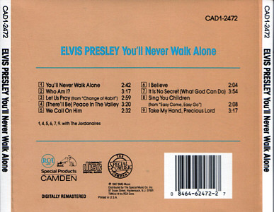 You'll Never Walk Alone - USA 1991 - BMG CAD1-2472 - Elvis Presley CD