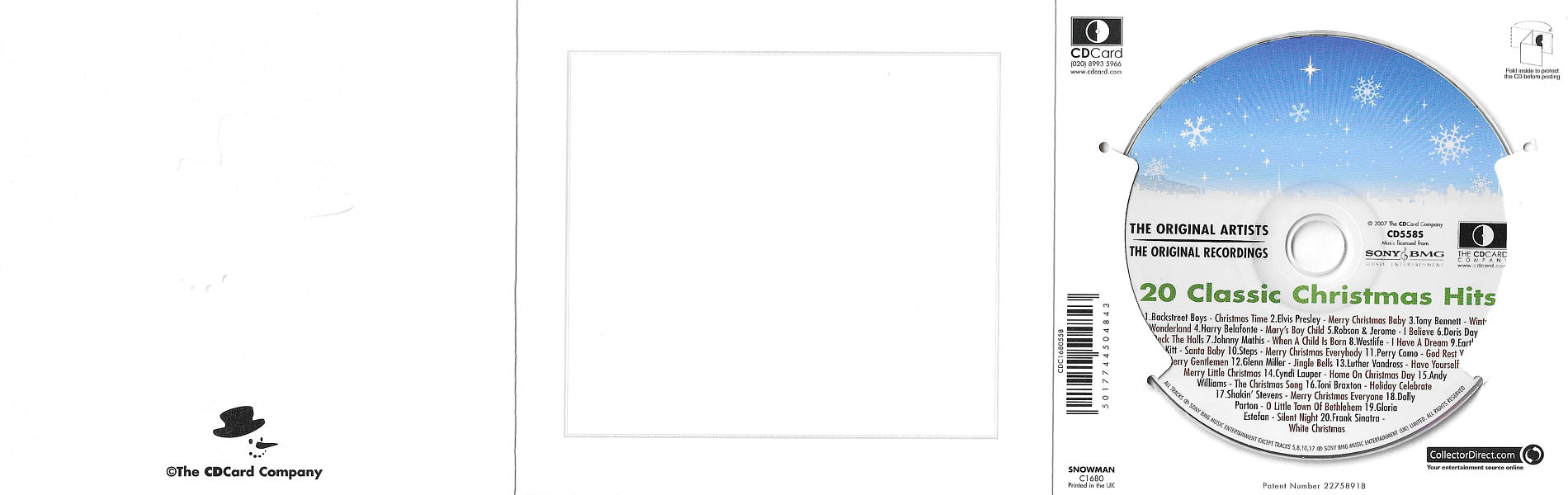 20 Classic Christmas Hits - Let It Snow! Let It Snow! Let It Snow! - UK 2007 - Sony BMG  / CD Card Company CD558S - Elvis Presley Various Artist CD