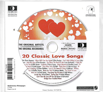 Happy Anniversary - 20 Classic Love Songs - UK 2007 - Sony BMG  / CD Card Company CD589S - Elvis Presley Various Artist CD