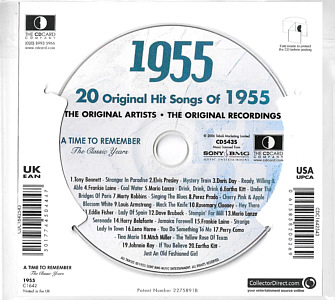 A Time To Remember - The Classic Years 1955 - UK 2006 - Sony / BMG Music Entertainment / CD Card Company CD543S - Elvis Presley Various Artist CD