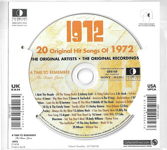 A Time To Remember - The Classic Years 1972 - UK 2006 - Sony / BMG Music Entertainment / CD Card Company CD515S - Elvis Presley Various Artist CD