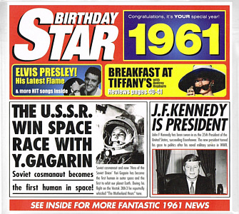 Birthday Star - 20 Original Hit Songs Of 1961 - USA 2011 - Sony Music  / CD Card Company CD504S(B) - Elvis Presley Various Artist CD