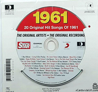 Birthday Star - 20 Original Hit Songs Of 1961 - USA 2011 - Sony Music  / CD Card Company CD504S(B) - Elvis Presley Various Artist CD