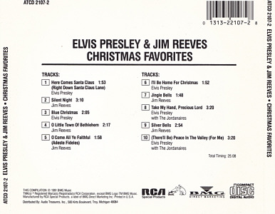 Elvis Presley & Jim Reeves - Christmas Classics - USA 1996 - BMG ATCD-2107-2 - Elvis Presley CD
